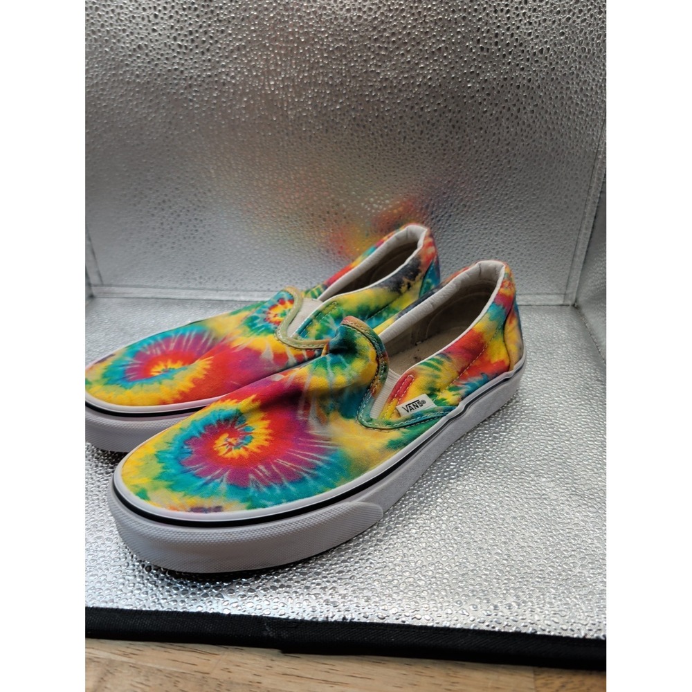 Vans Rainbow Tie Dye Slip On Sneakers Unisex Women's 8.5 Men's 7 Multicolor